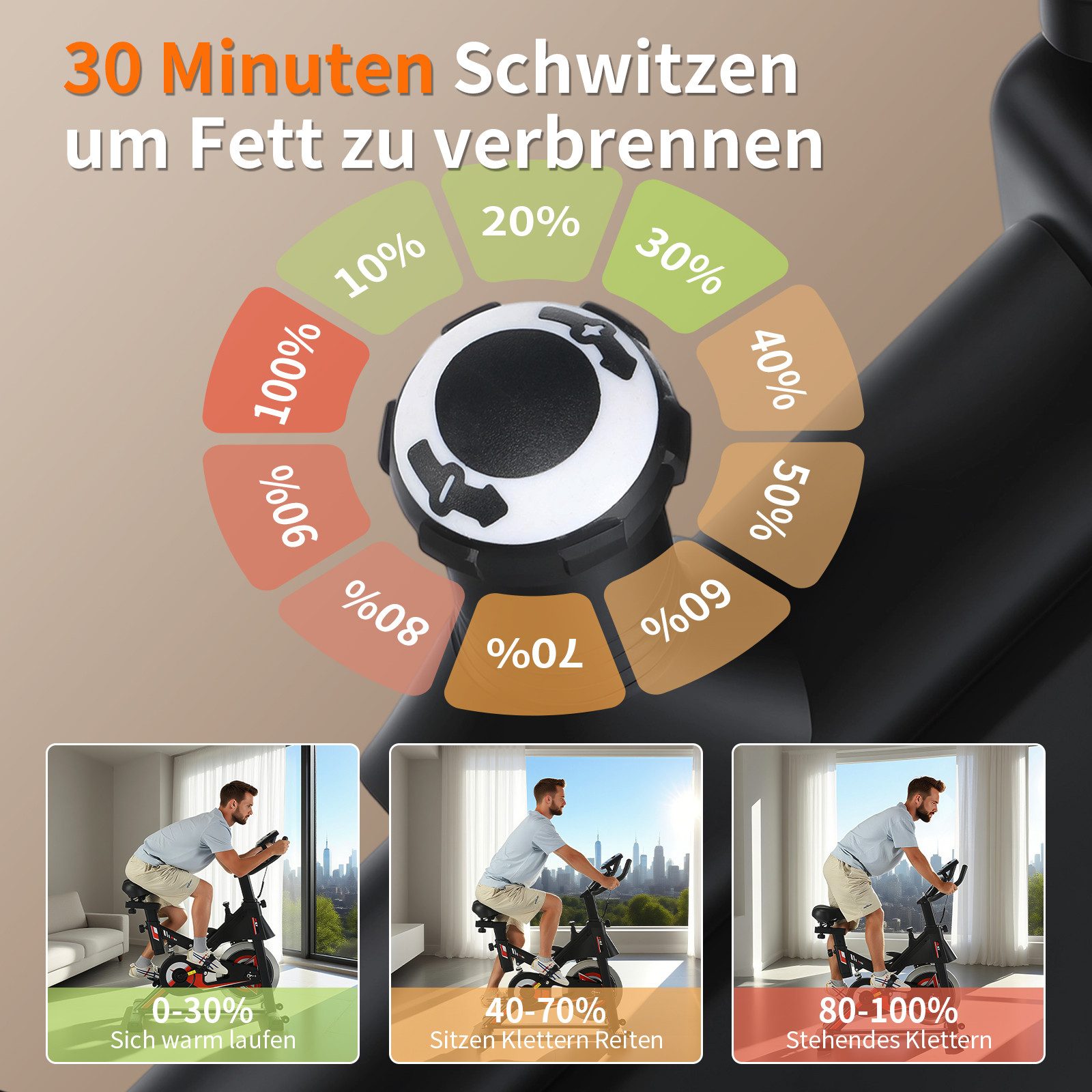 kehot Heimtrainer 3in1 Heimtrainer Fahrrad, Kardio Training,Starker Widerstand,bis 150kg (Mit App, Herzfrequenzsensor & LCD Monitor für Präzises Traaining, Prof – Bild 4 von 5