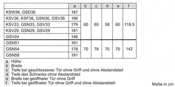 BOSCH European Side-by-Side KAN95VLEP, 186 cm hoch, 120 cm breit