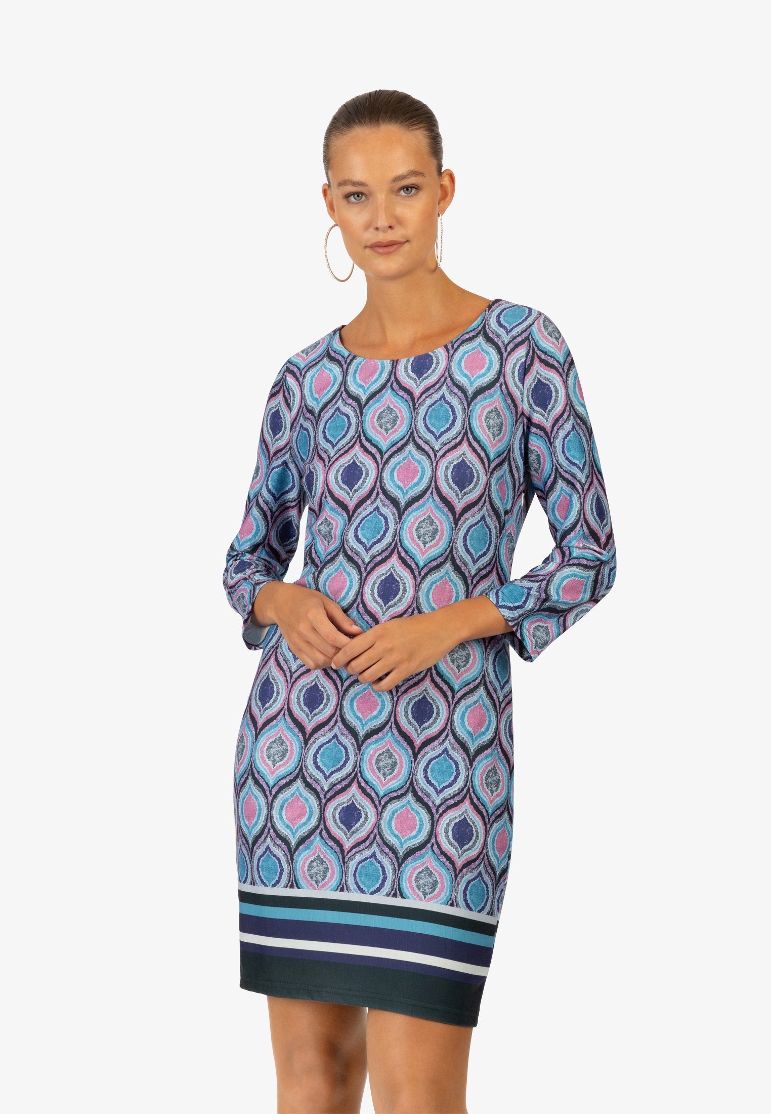 Apart Minikleid APART Kleider mit Lange Ärmel blau-multicolor