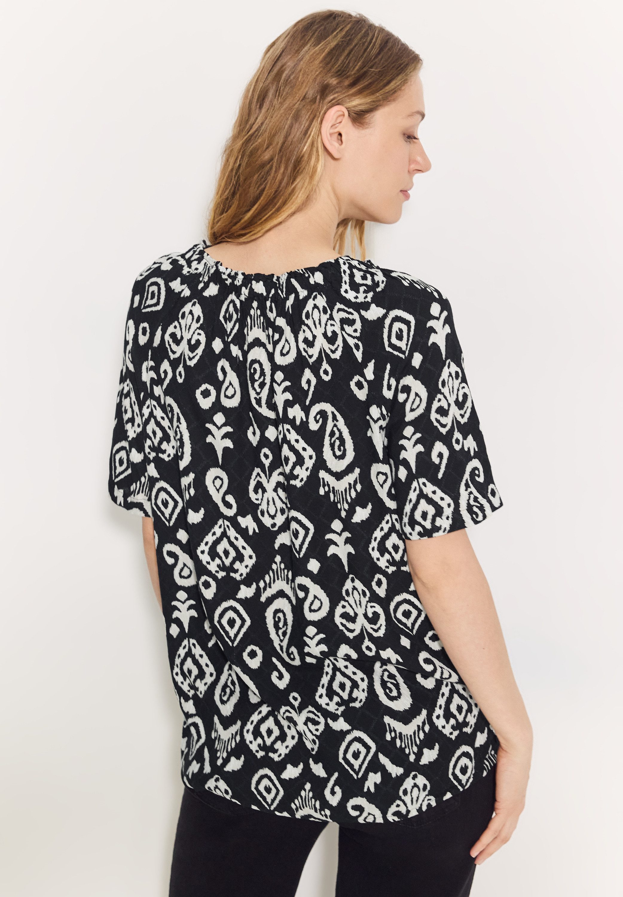 CECIL Carmenbluse mit Ornament Muster günstig online kaufen