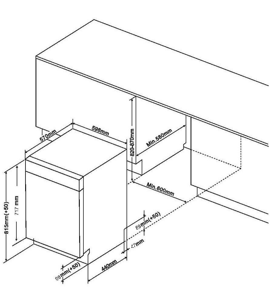 Hanseatic Unterbaugeschirrspüler HGU6082B147931ES, 14 Maßgedecke, mit Innenraumverkleidung aus Edelstahl, mit Besteckschublade