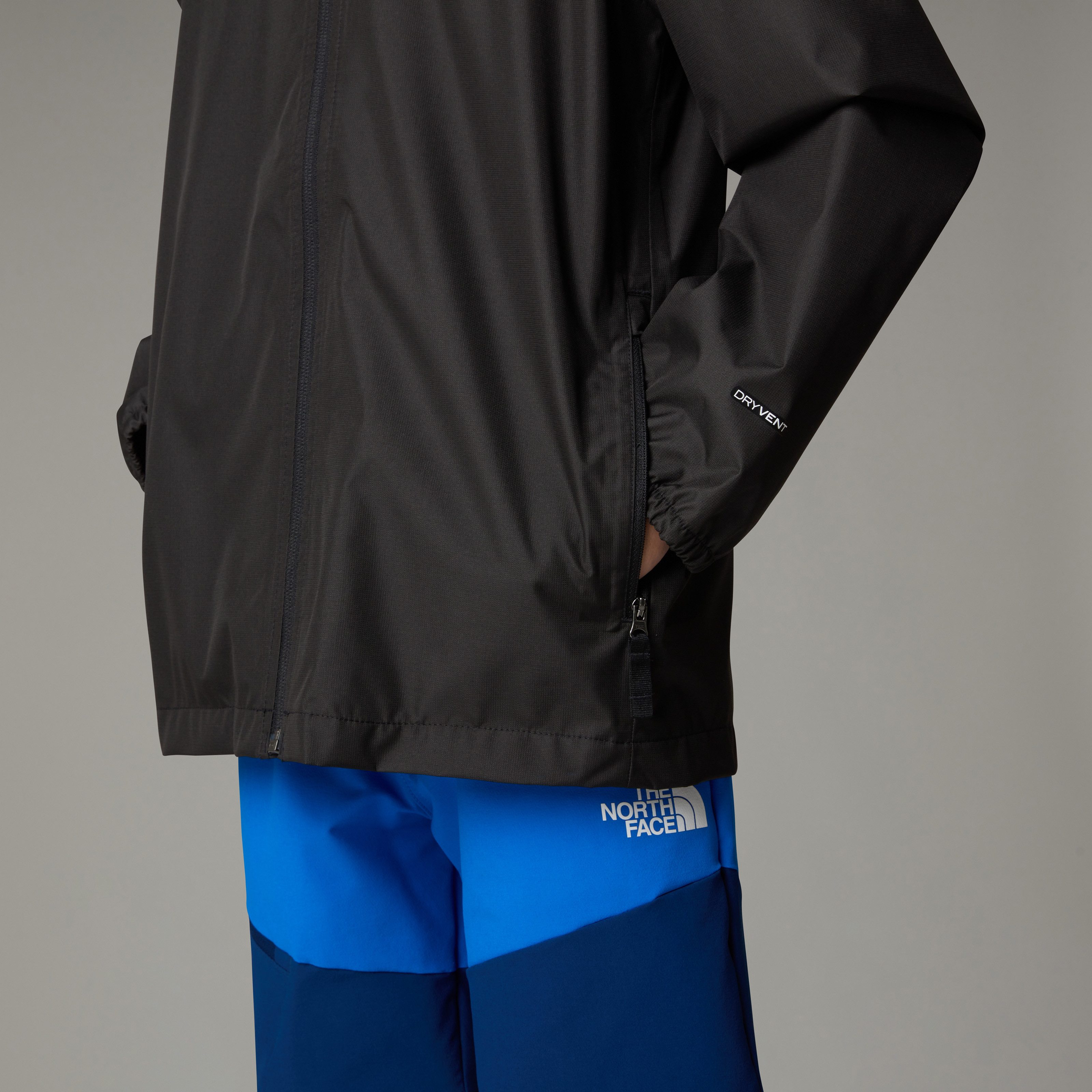 The North Face Regenjacke TEEN ZIPLINE RAIN JACKET für Jugendliche, mit fester Kapuze, mit RV-Garage