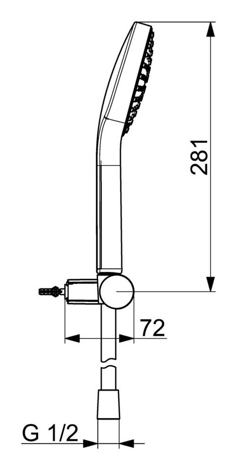 Thumbnail - HANSA Handbrause Hansaactivejet Set, Für Wannen-Batterien, 1-strahlig Brausenkopfgröße 120 mm