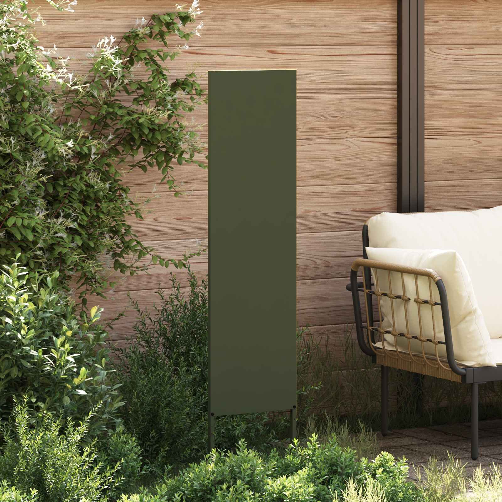 vidaXL Wandbild Garten Sichtschutz-Leinwand Olivgrün 32 x 140 cm, (1 St)