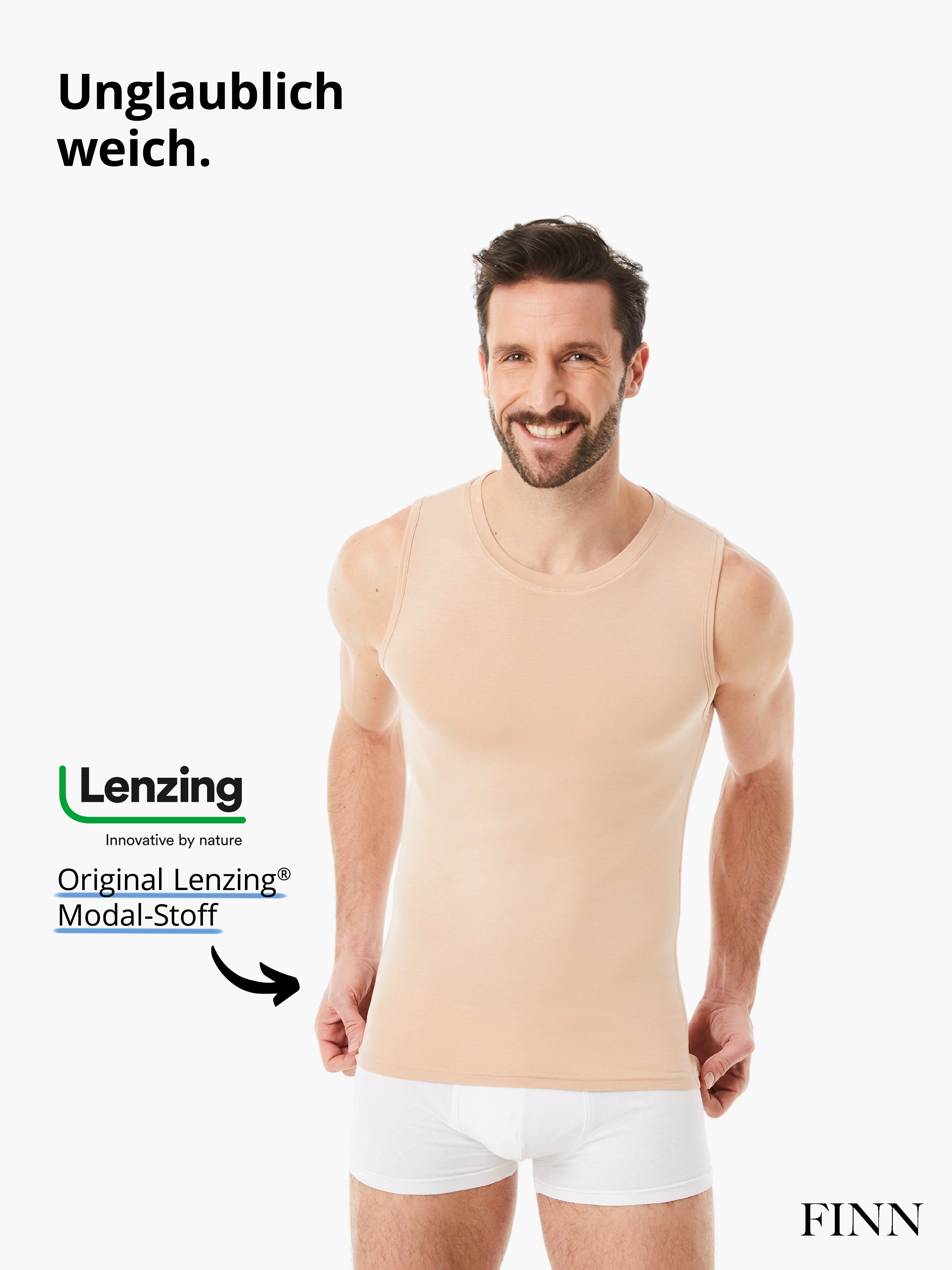 FINN Design Achselhemd Business Unterhemd Herren Ärmellos mit Rundhals-Ausschnitt Das perfekte Tank Top für Männer unter Hemd und Anzug