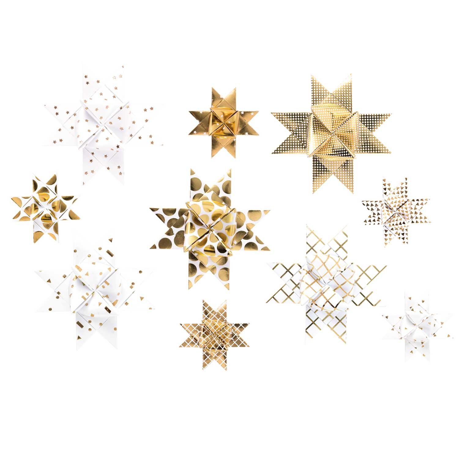 Rico Design Papierdekoration Fröbelstreifen Graphic weiß/Gold