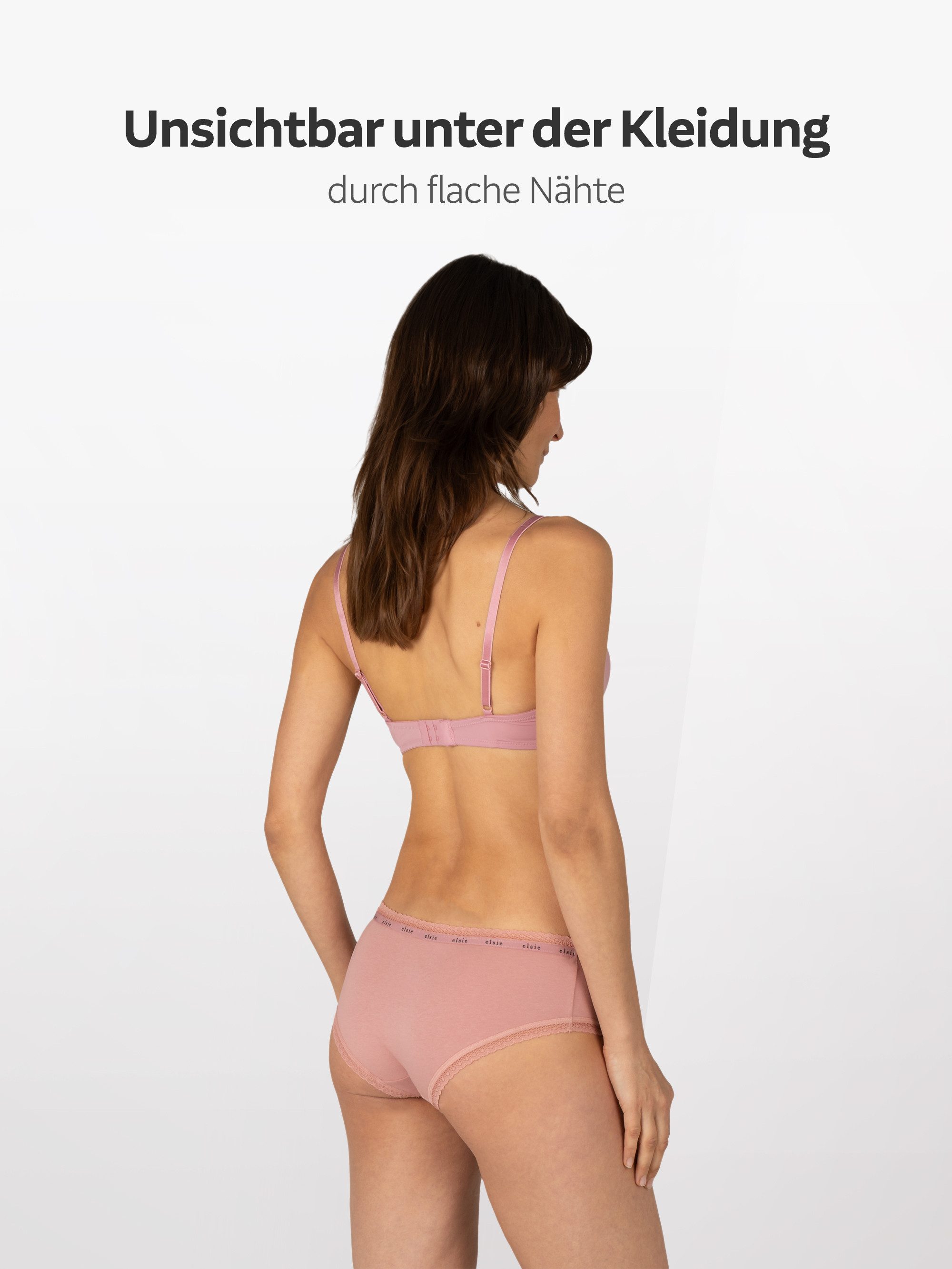 Elsie Panty mit Spitze Unterhosen Damen Slip - Stretch Baumwolle (Packung, 5-St., 5er-Packung) unsichtbar unter deiner Kleidung - Frauen Unterwäsche Hipster Sho – Bild 3 von 5