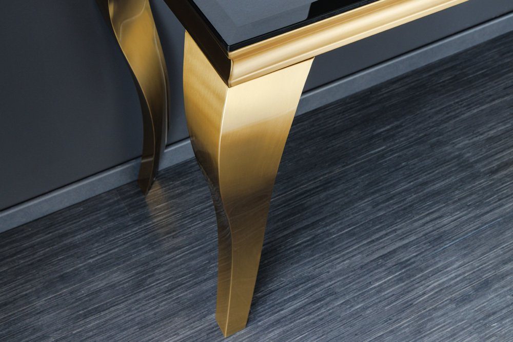 riess-ambiente Konsolentisch MODERN BAROCK 145cm 1-St), eckig (Einzelartikel, gold Opalglas / · Flur Edelstahl · · schwarz