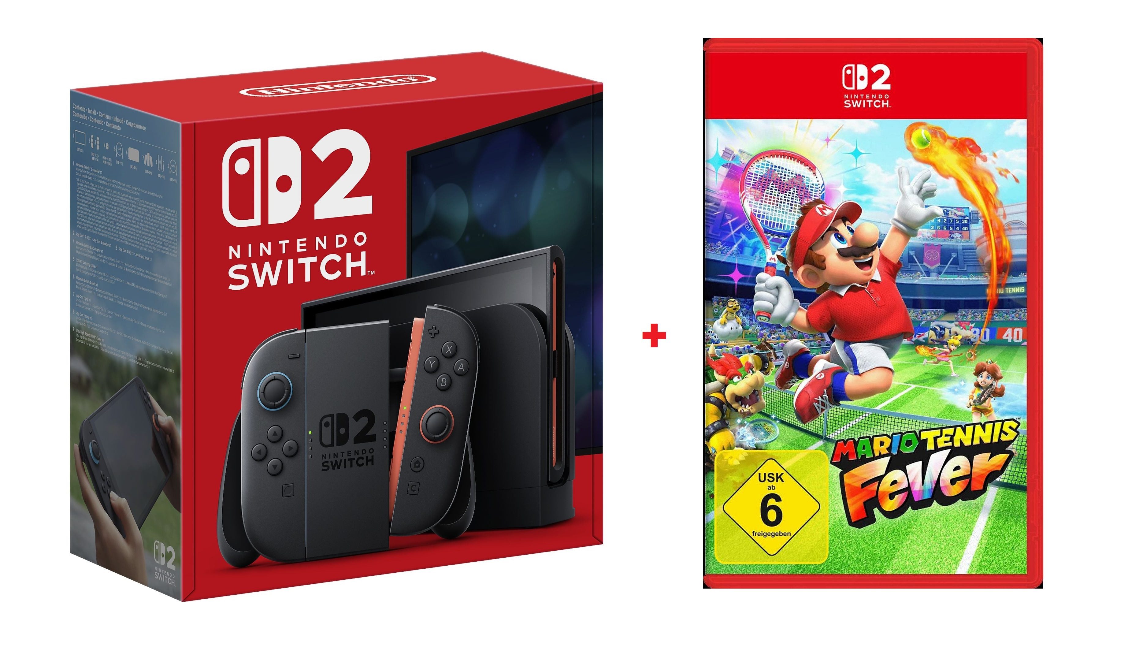 Nintendo Switch 2 Switch 2 Konsole + Mario Tennis Fever Bundle Set (Bundle), Reaktionsstark, kurze Ladezeiten