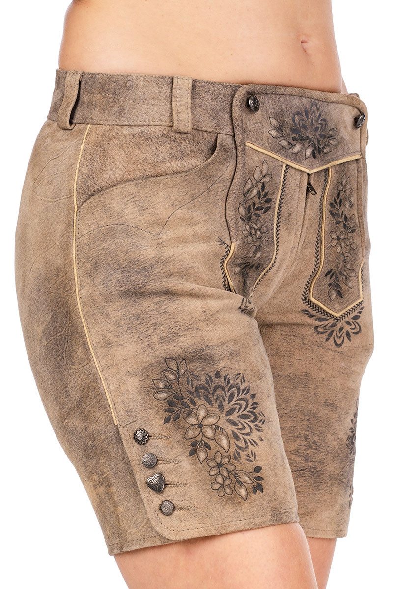 Spieth & Wensky Lederhose Trachtenlederhose Damen - FRANZISKA - lombok/anthra