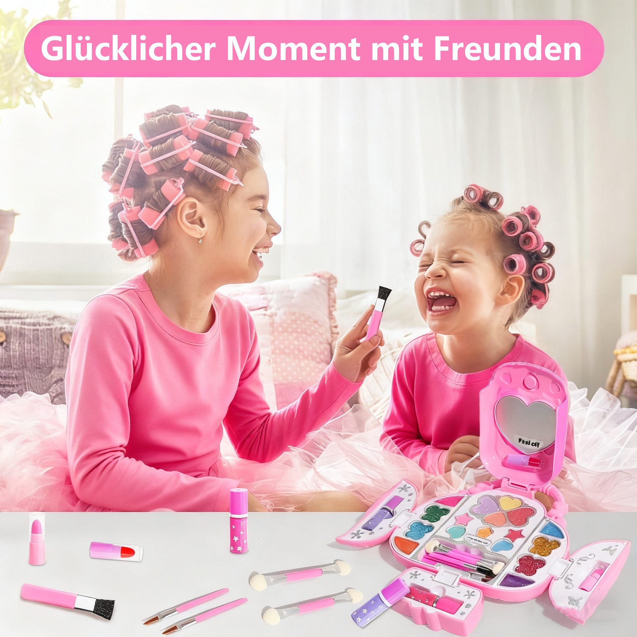 CLTYQ Kosmetik-Set Kreativset Kosmetik-Set,Kinder-Make-up-Kit mit Spiegel-,Make-Spielzeug, Prinzessinnen-Spielzeug-Kosmetik-Set,waschbares Make-up-Set