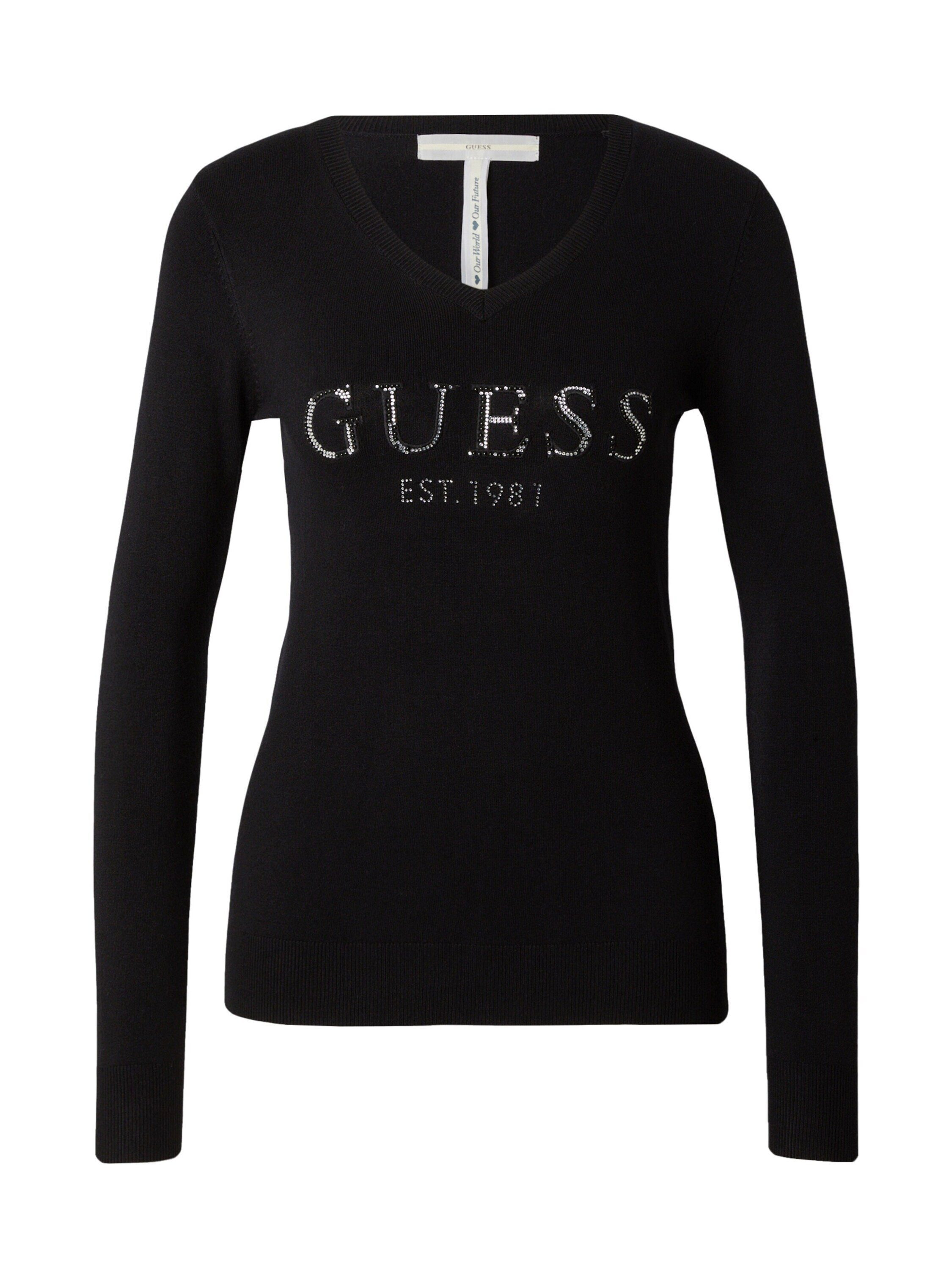 Guess Strickpullover (1-tlg) Ziersteine