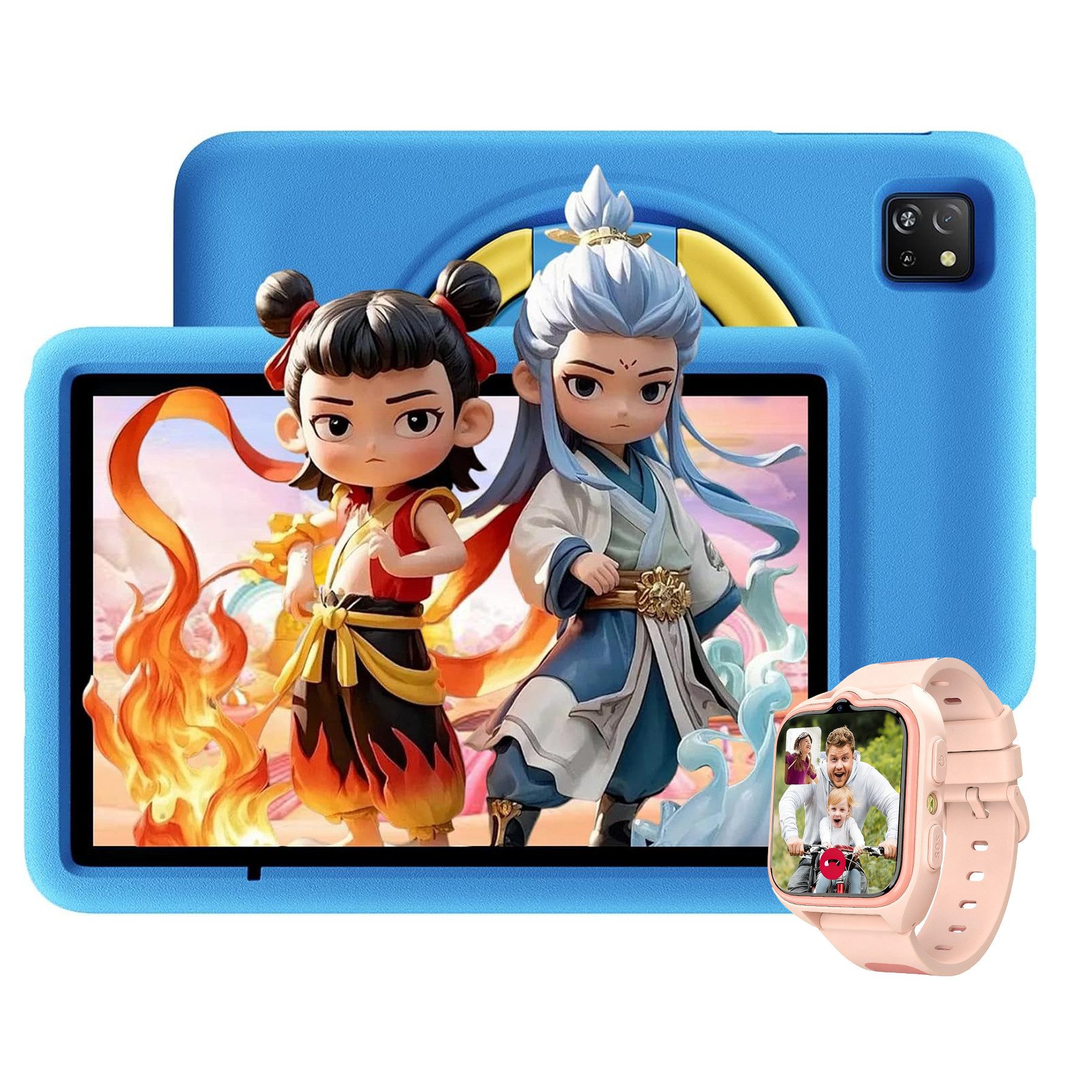 blackview Tab A6Kids(4+128) incl. Kinderuhr(1,83 Zoll, 8GB, GPS, 4G, Bluetooth) Tablet (10.1", 128 GB, Kinder-Modus, HD+, Wifi6, Android 14)