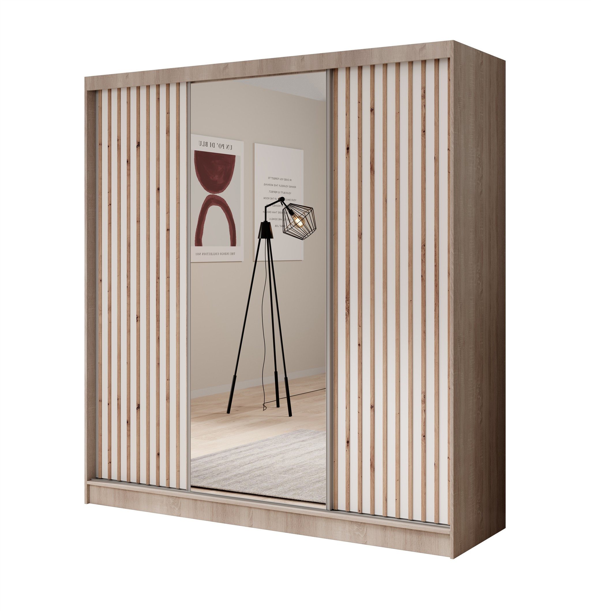 Fun Möbel Schiebetürenschrank Schrank BRITE 200 x 215 x 61 cm