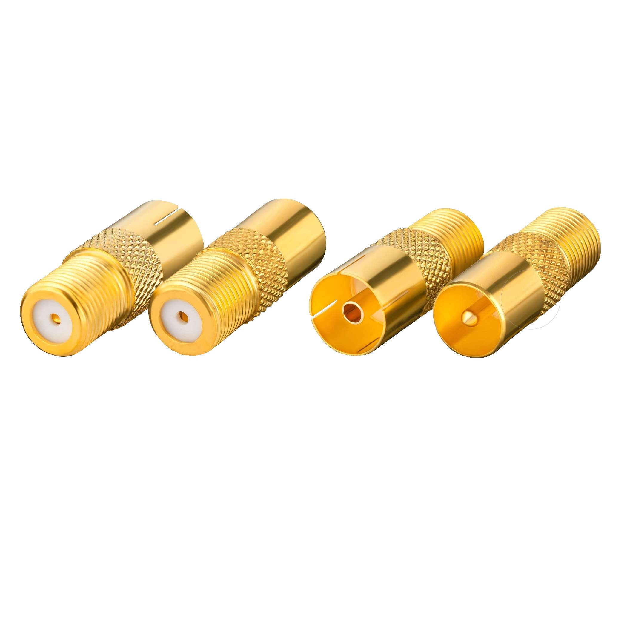 SEBSON SAT Antenne Adapter Set - 2x F-Buchse auf Koax Stecker / Koax Buchse TV-Adapter