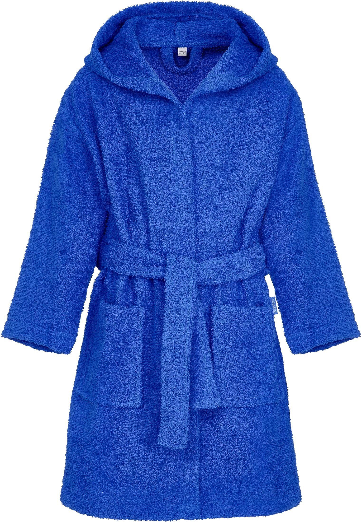 Playshoes Kinderbademantel Frotte-Bademantel für Jungen und Mädchen Blau