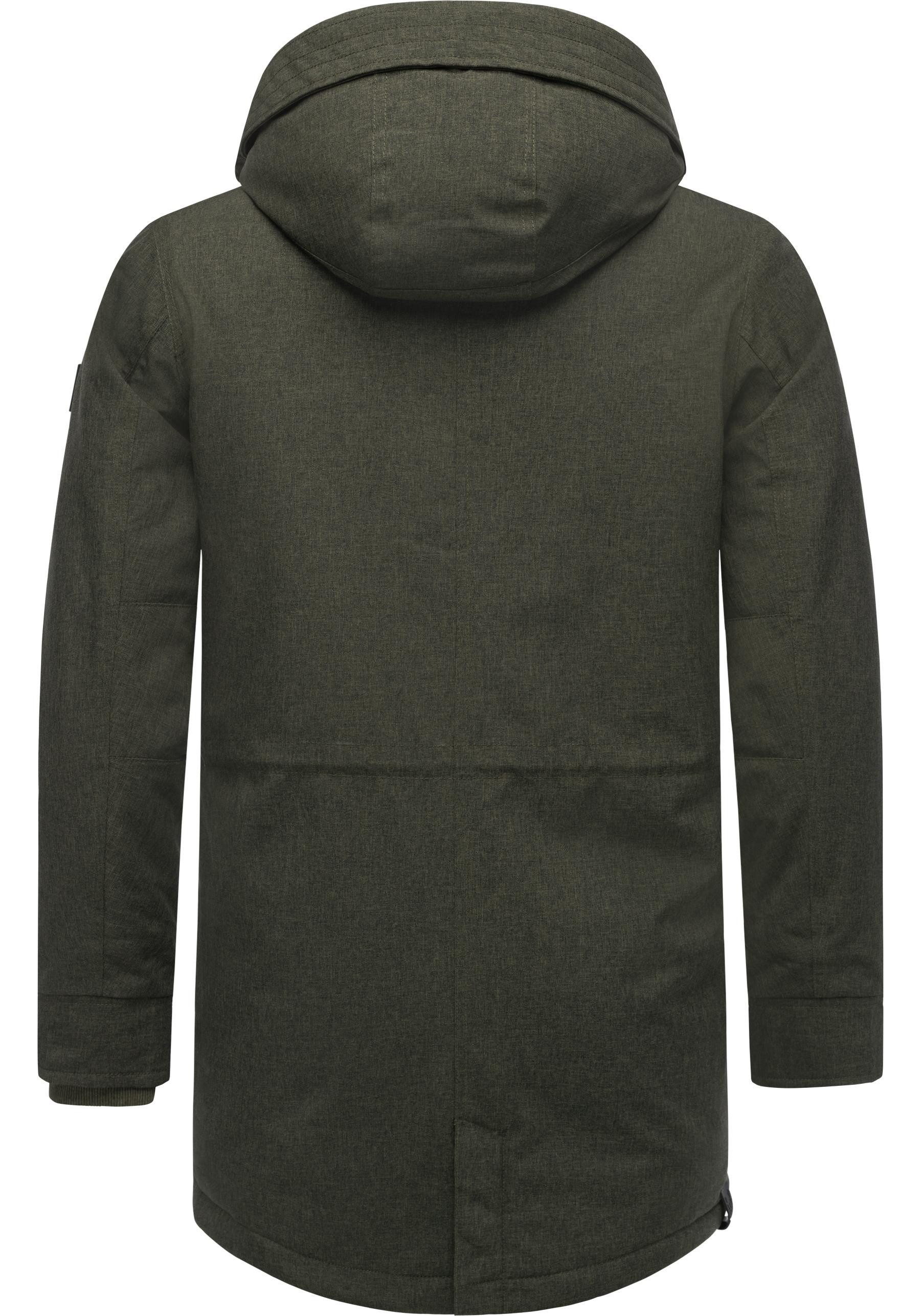 Ragwear Kurzmantel Mr Smithem YOUMODO wasserdichte lange Herren Winterjacke mit Kapuze