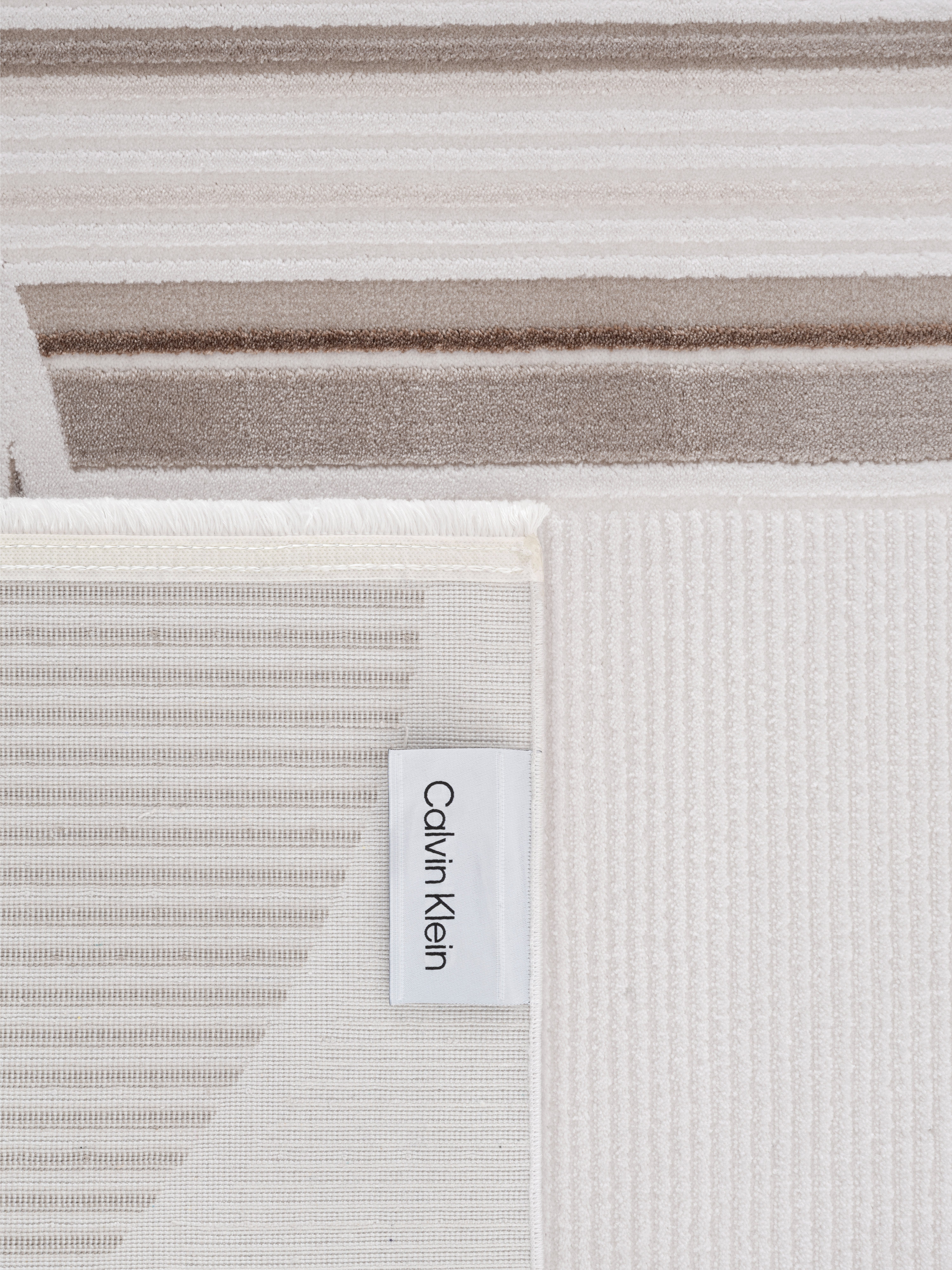 Calvin Klein home Teppich Glow, mit Fransen, Designerteppich, rechteckig, Höhe: 8 mm, Hoch-Tief, 3D Optik, skandinavischer Stil, Wohnzimmer, Schlafzimmer