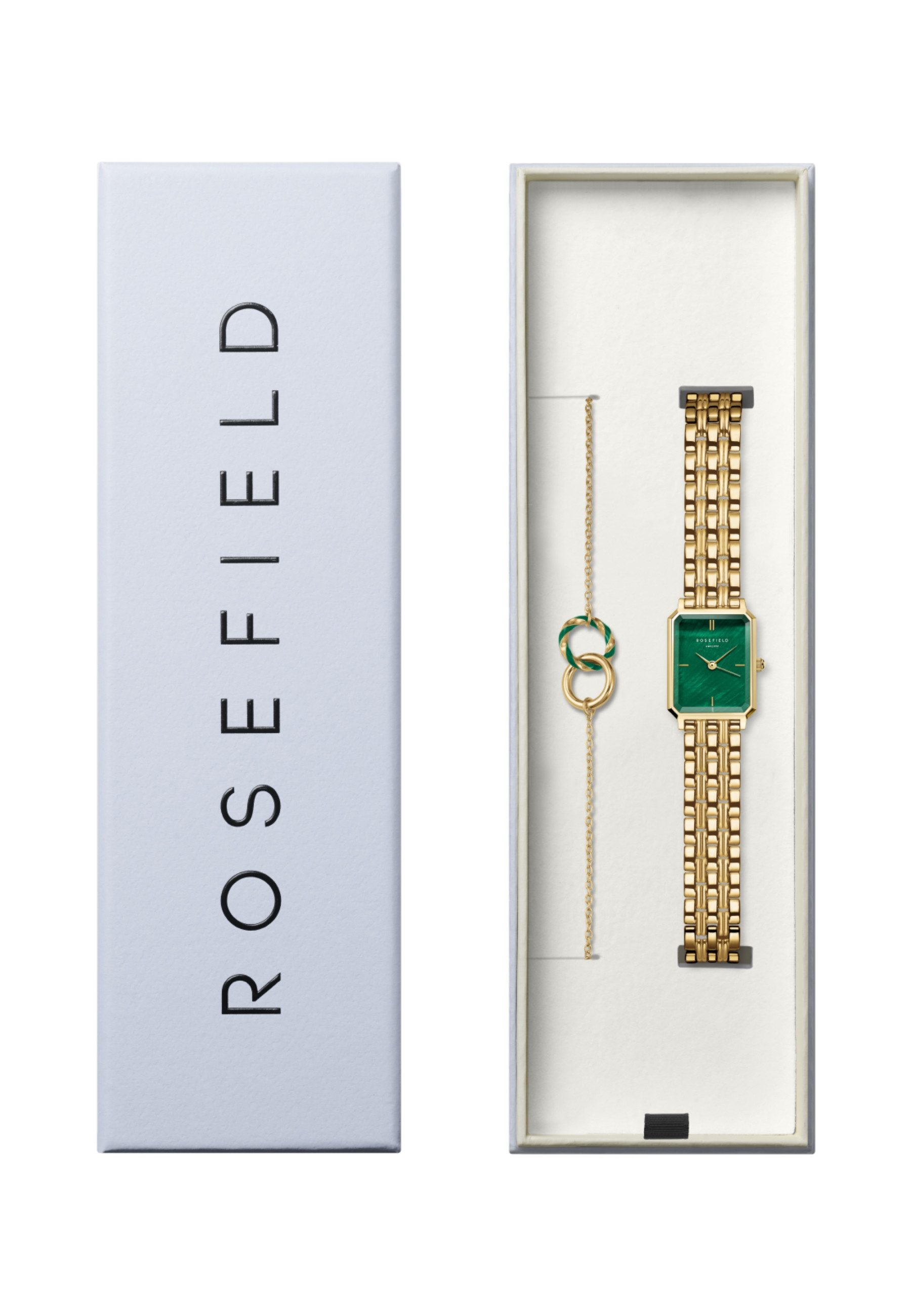 ROSEFIELD Quarzuhr ROSEFIELD Octagon + Duo-Armband Geschenkset für Damen