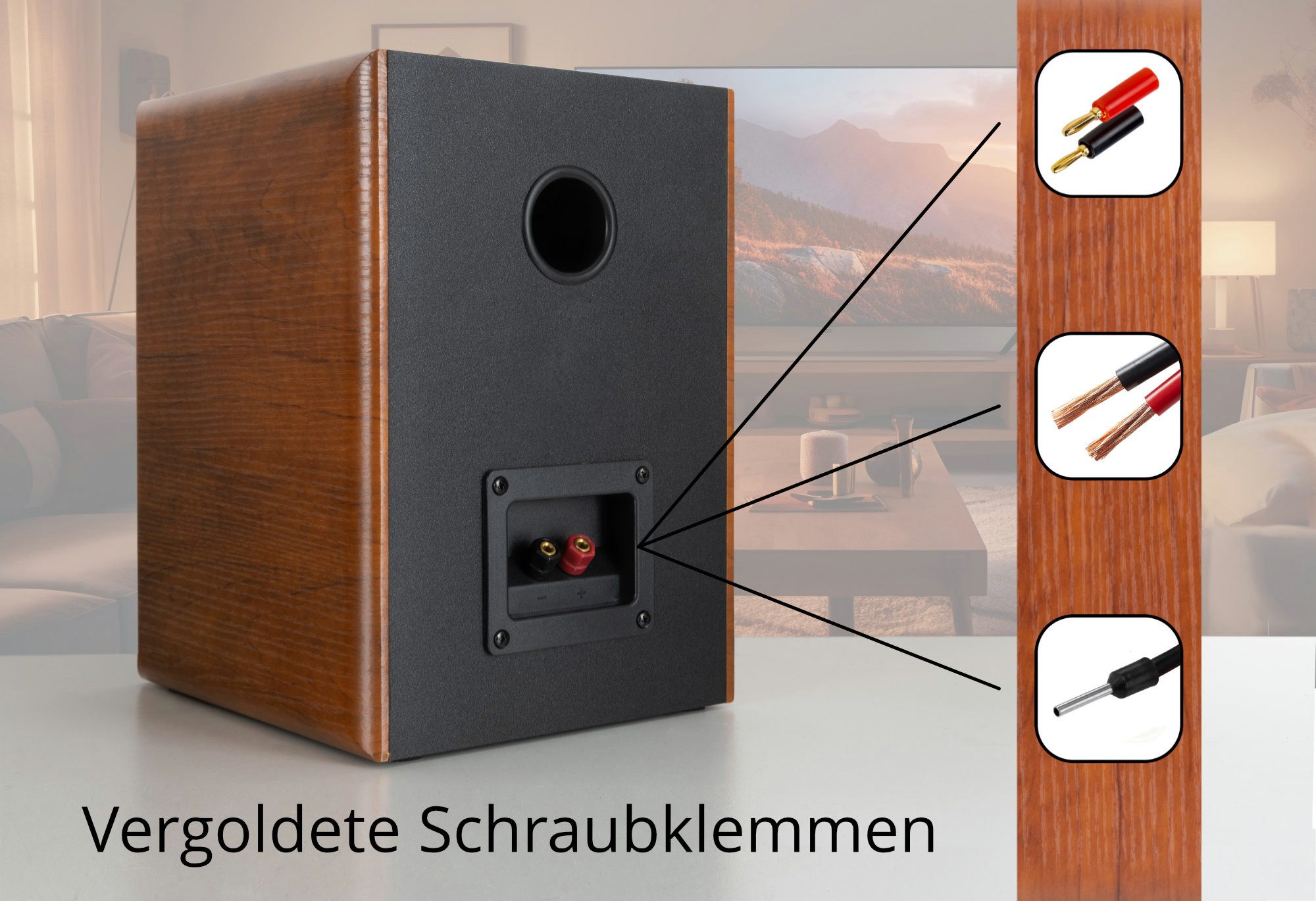 McGrey McGrey BSS-365 BN 6,5" HiFi Regallautsprecher Paar braun 2x 60W RMS Lautsprecher 2 Wege (6 W, HiFi Flachlautsprecher,6,5" (16,5 cm) Woofer, 1,0" (2,54 cm) Tweeter)