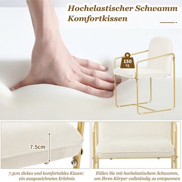 GLIESE Esszimmerstuhl Moderner Weißer stuhl (2 st), mit goldenen Beinen