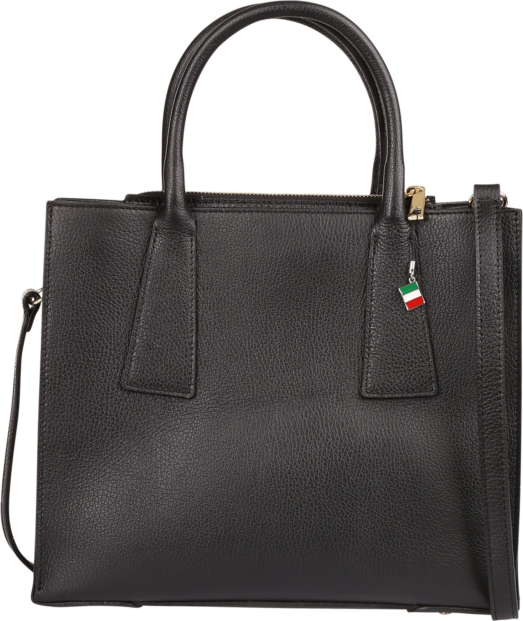 FLORENCE Handtasche Florence Damen Handtasche Leder Tasche (Handtasche), Damen Handtasche Leder, schwarz ca. 32cm x 27cm hoch
