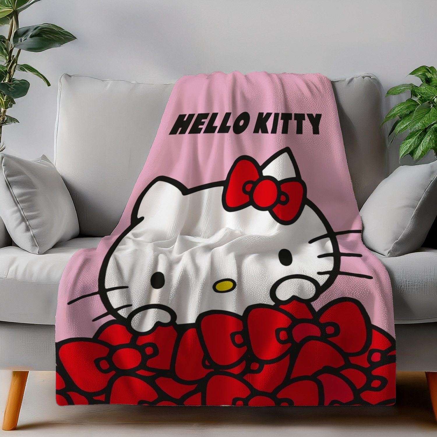Wohndecke Hello Kitty Wohndecke Flauschdecke Kuscheldecke 130 x 160 cm, AY!Max, Langlebig