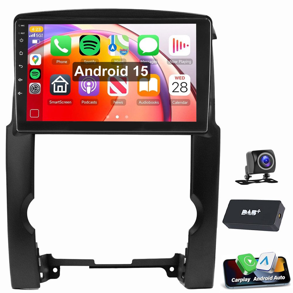 ESSGOO Für KIA Sorento II XM 2009-2013 Android 15 CarPlay RDS GPS Autoradio (RDS, Digitalradio (DAB), FM, AM, Apple Carplay Android Auto GPS Navi WIFI BT SWC)