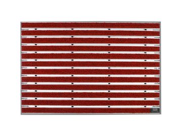 Fußmatte Emco Eingangsmatte DIPLOMAT + Rahmen 25mm Aluminium, Rips Rot, Emco, rechteckig, Höhe: 25 mm, Größe: 600x400 mm, für Innen- und überdachten Außenbereich
