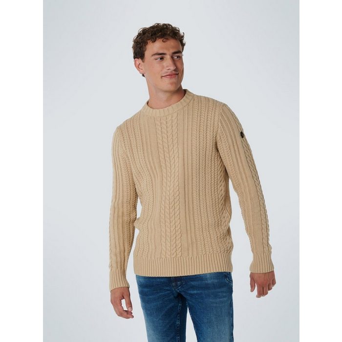 NO EXCESS Strickpullover Pullover Crewneck Cable Knit With Wool (1-tlg)