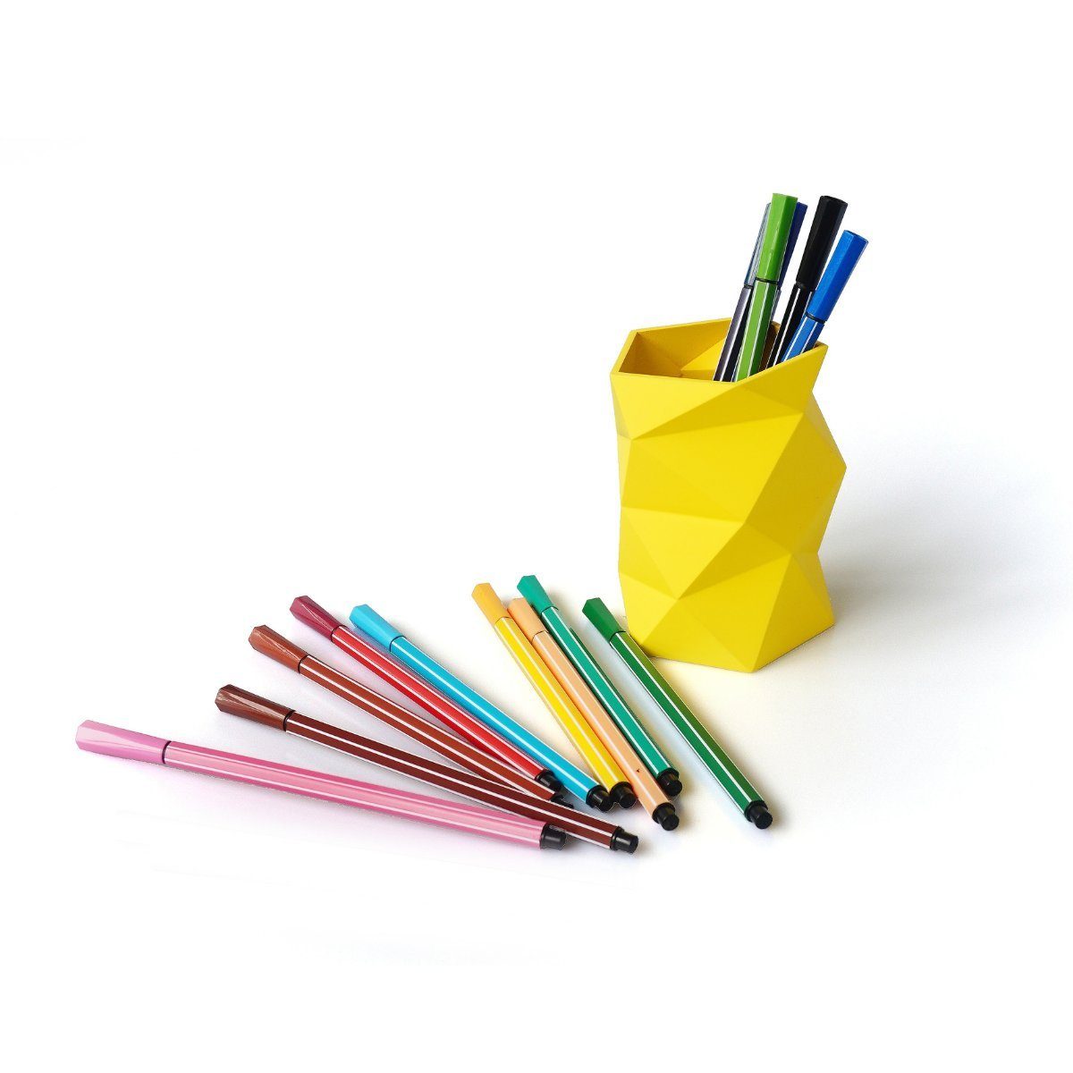 HermesDeals FACES Schreibtischaufsatz Gelb Silikon-Stifthalter