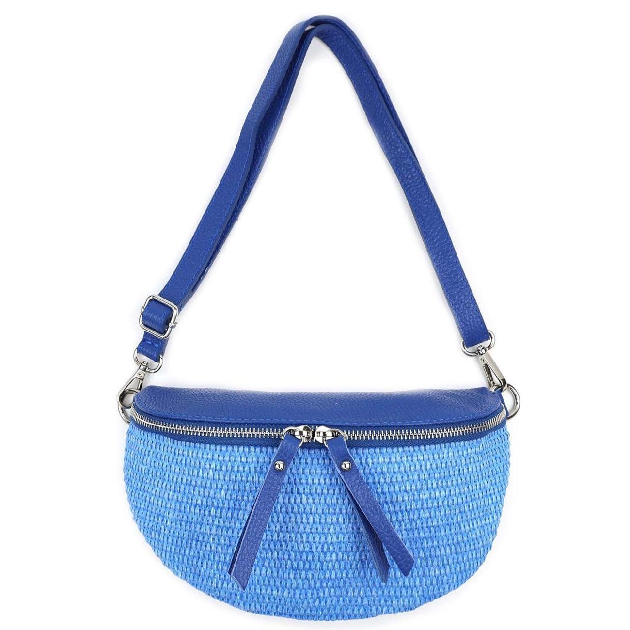 Bauchtasche Damen Basttasche Schultertasche CrossBody CrossOver Umhängetasche