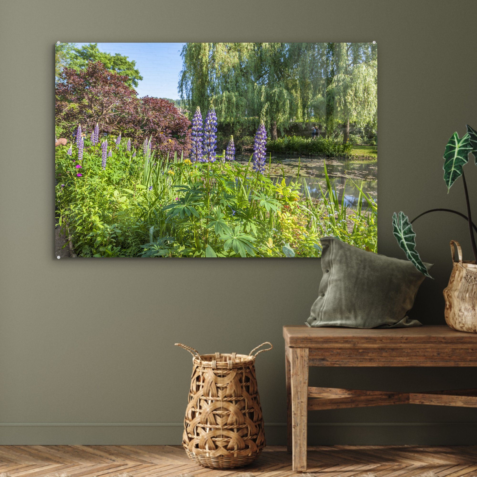 MuchoWow St), Farben Garten von in Garten Schlafzimmer (1 Monet Europa, Acrylglasbilder mit Acrylglasbild im Wohnzimmer & bunten französischen