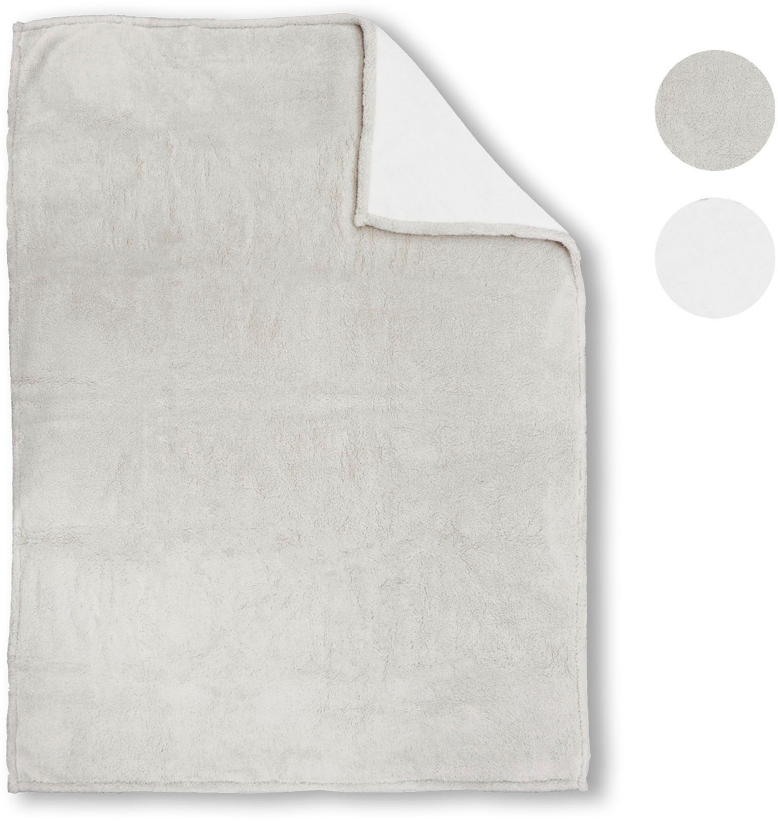 Biberna Tagesdecke Tagesdecke Sherpa, Kuscheldecke, superweiche + warme Sherpa Wende-Decke