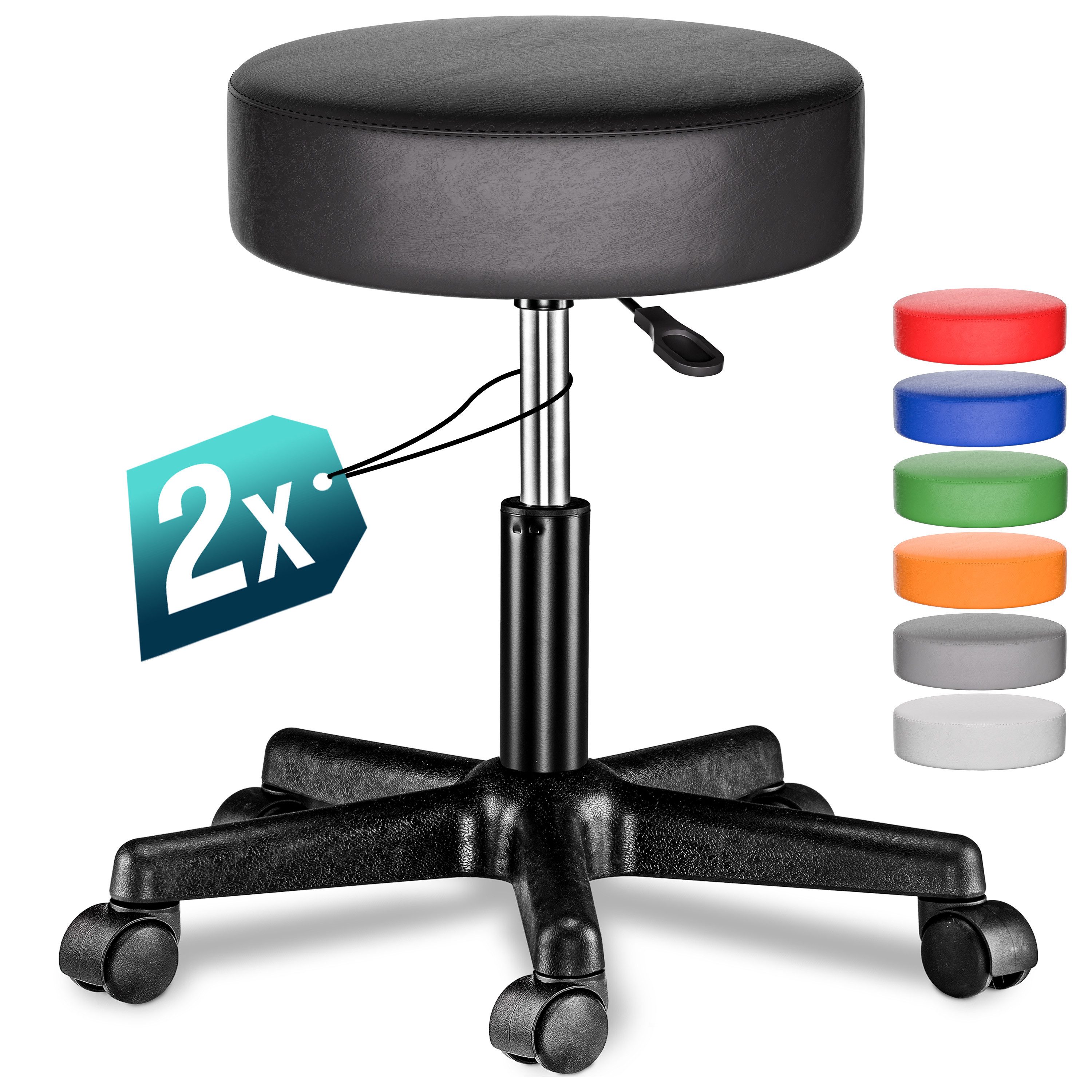 Casaria Drehhocker, Höhenverstellbar 10cm Polsterung 46-60cm Sitzhöhe 360° günstig online kaufen