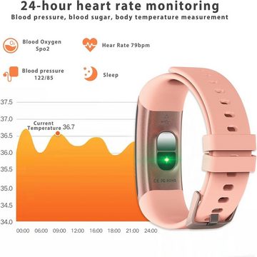 SUPBRO Smartwatch (0,96 Zoll, Android iOS), Wasserdicht armbanduhr pulsuhr schrittzähler schlafmonitor sportuhr