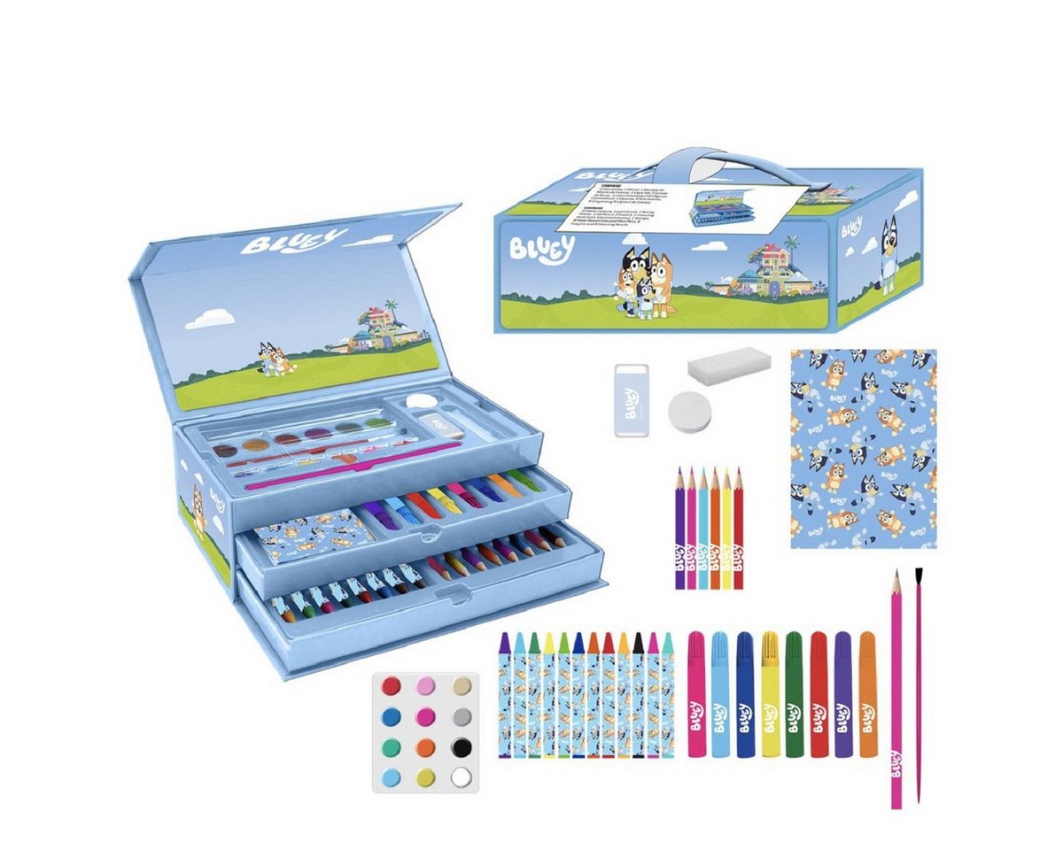 Bluey Farbkasten Schreibwaren- & Malset – Farbenfrohes Pastelfarben Set