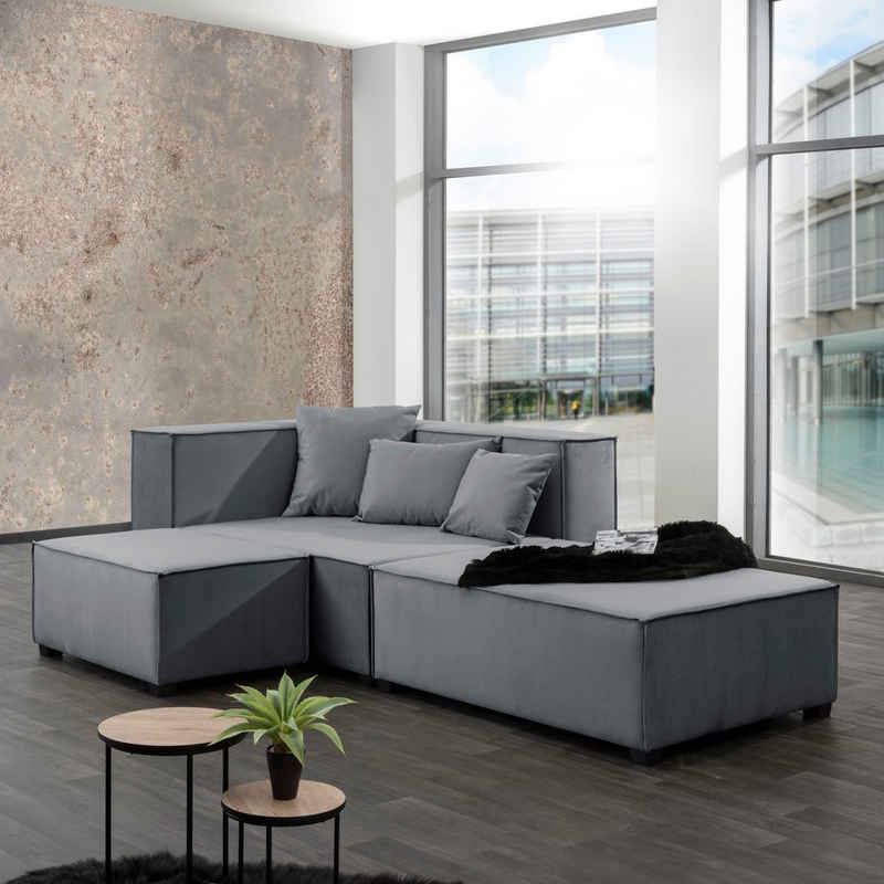 Max Winzer® Wohnlandschaft MOVE, Set, Sofa-Set 08 aus 5 Sitz-Elementen, inklusive 3 Zierkissen, kombinierbar