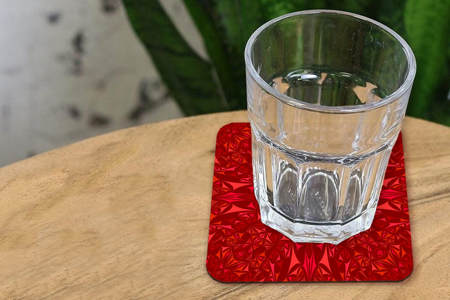 MuchoWow Glasuntersetzer Kristall - Rot Glasuntersetzer, Tasse Design Gläser, für Zubehör - - Muster, - 6-tlg., Kaleidoskop Tischuntersetzer, Untersetzer, Korkuntersetzer