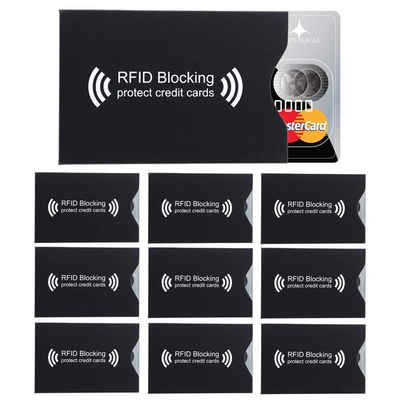 Intirilife Schutzhülle, 10x RFID Blocking Schutzhülle in SCHWARZ - 10 Stück RFID Blocker für EC Karten