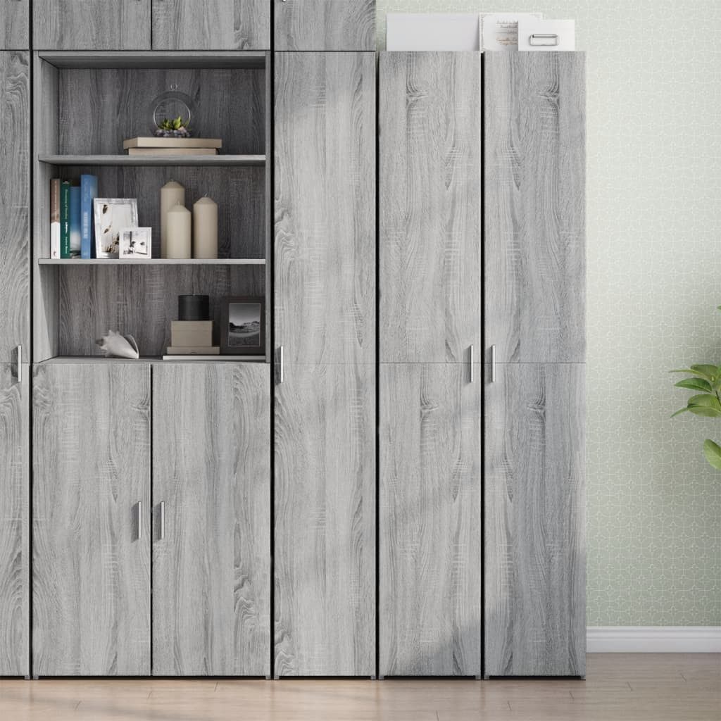 furnicato Highboard Grau Sonoma 30x42,5x185 cm Holzwerkstoff (1 St) günstig online kaufen