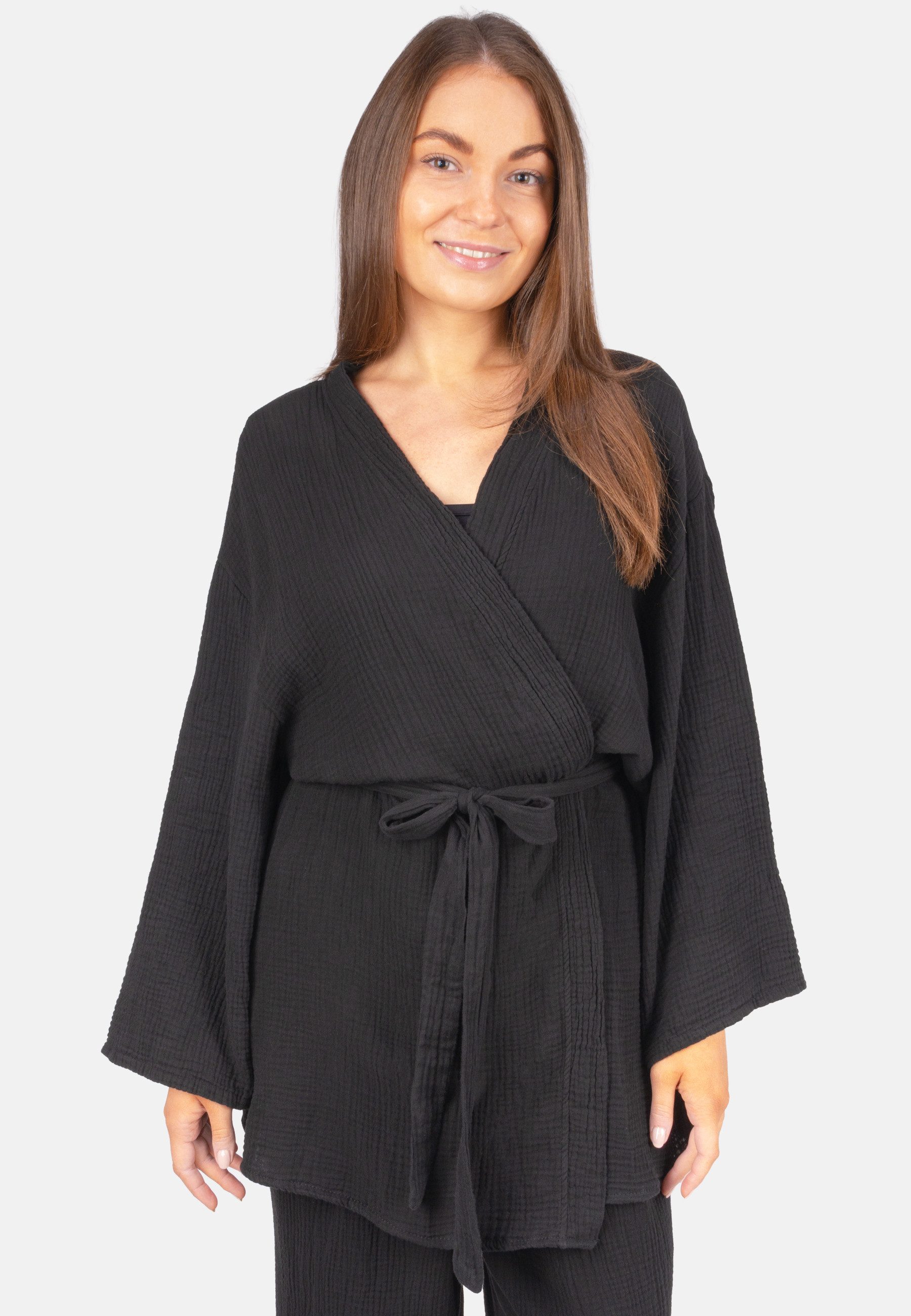 Seasons of April Blusenkimono KEHLANI MUSSELIN KIMONO (1-tlg) Damen Kimono günstig online kaufen