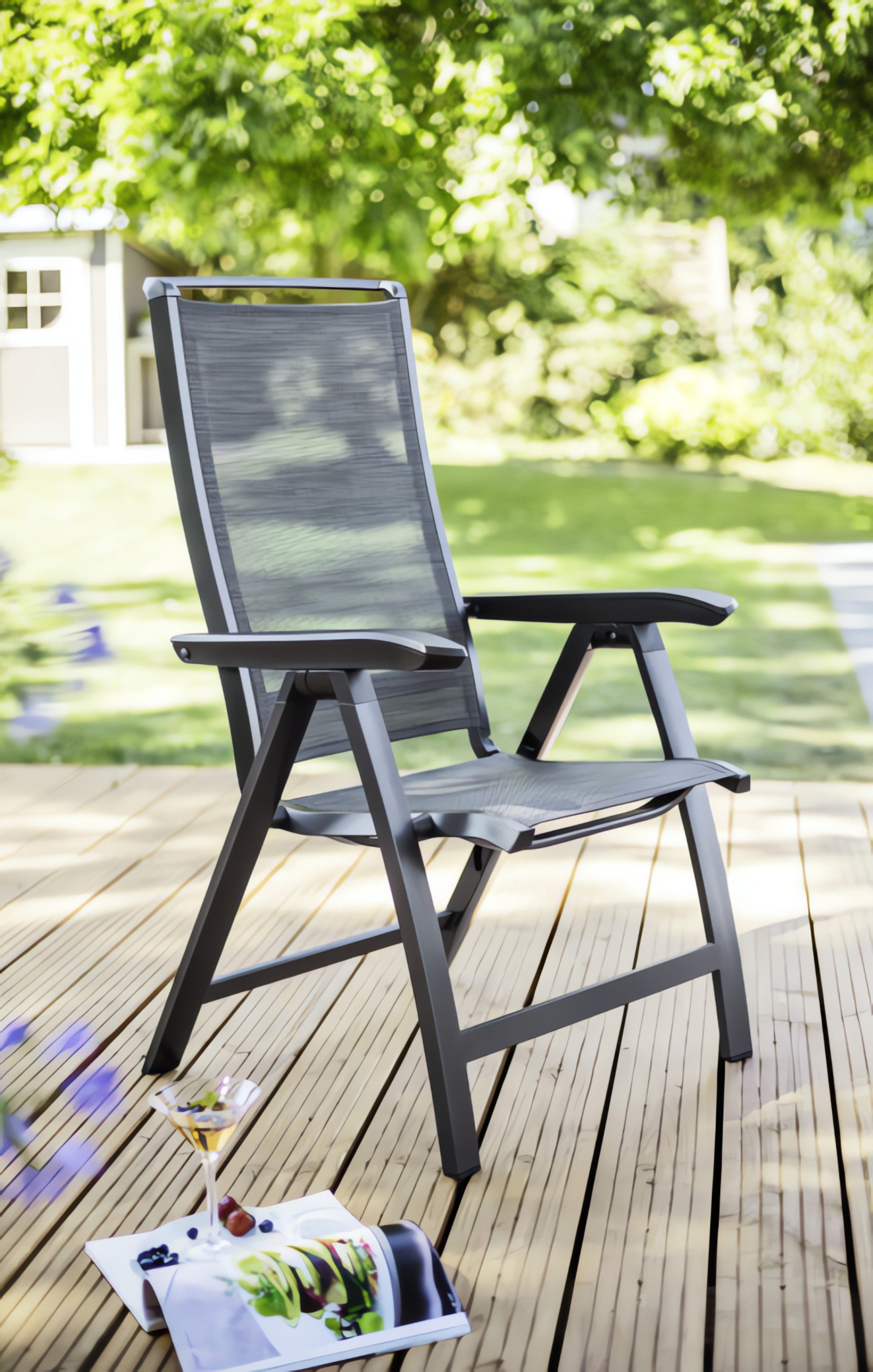 KETTLER Gartenstuhl FORMA II Multipositionssessel anthrazit / graphit