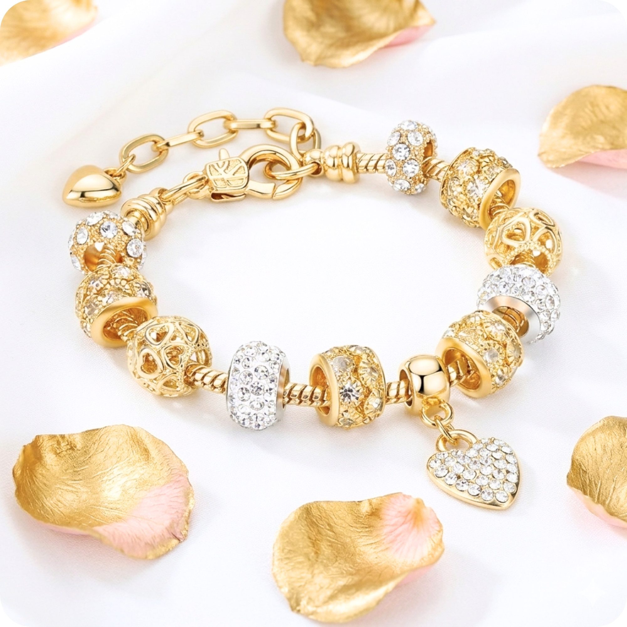 YouBella Charm-Armband Kristall Armreif Blau Silberplattiert Elegant Für Damen (Set, Modischer Kunstschmuck), Langlebiges Finish, Geeignet für alle Anlässe, Nickel- & bleifrei