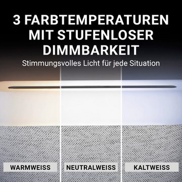 N8WERK LED Nachttischlampe Nachttischlampe mit Wireless Charger - Handyladegerät - weiß