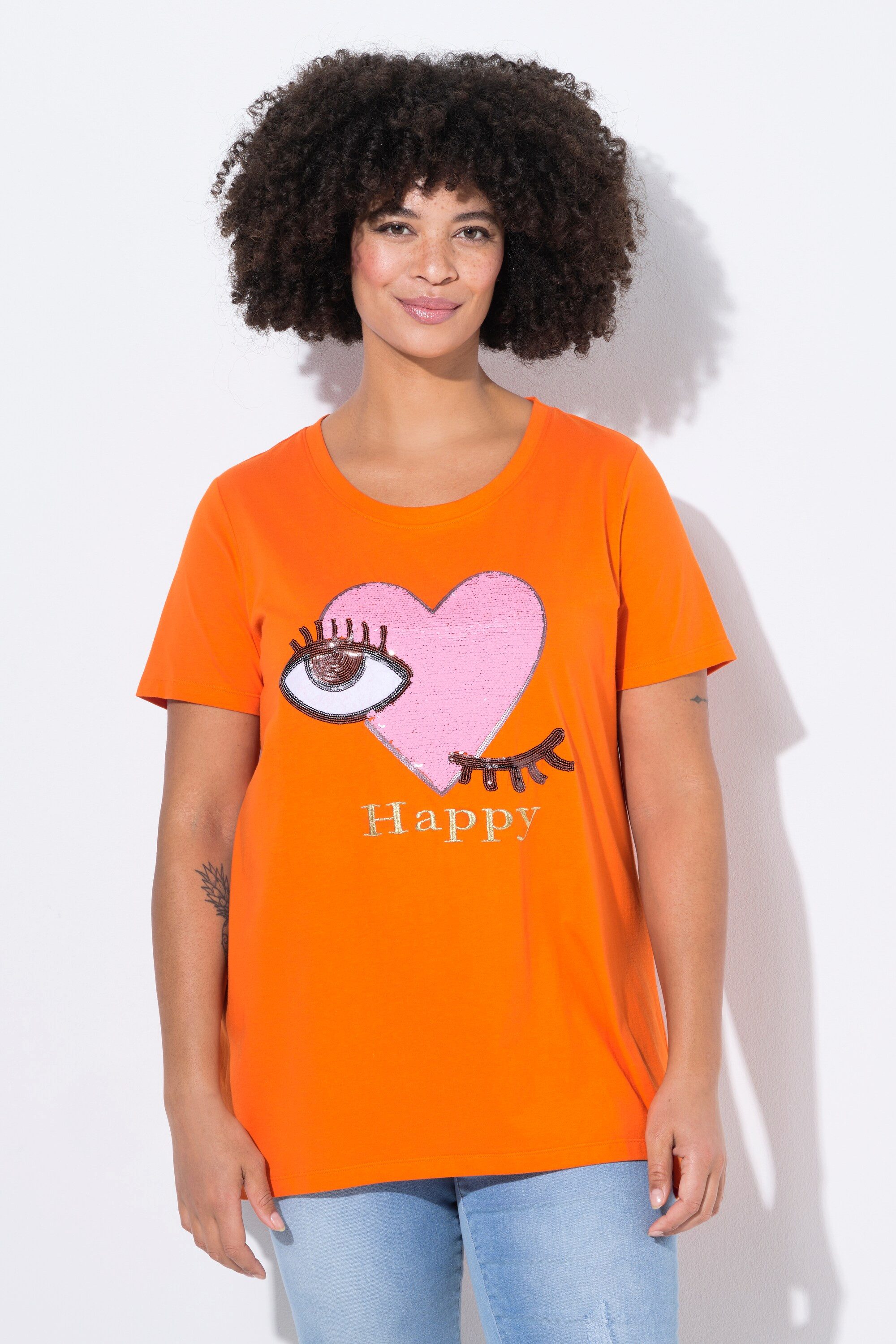 T-Shirt T-Shirt A-Linie Augen-Herz
