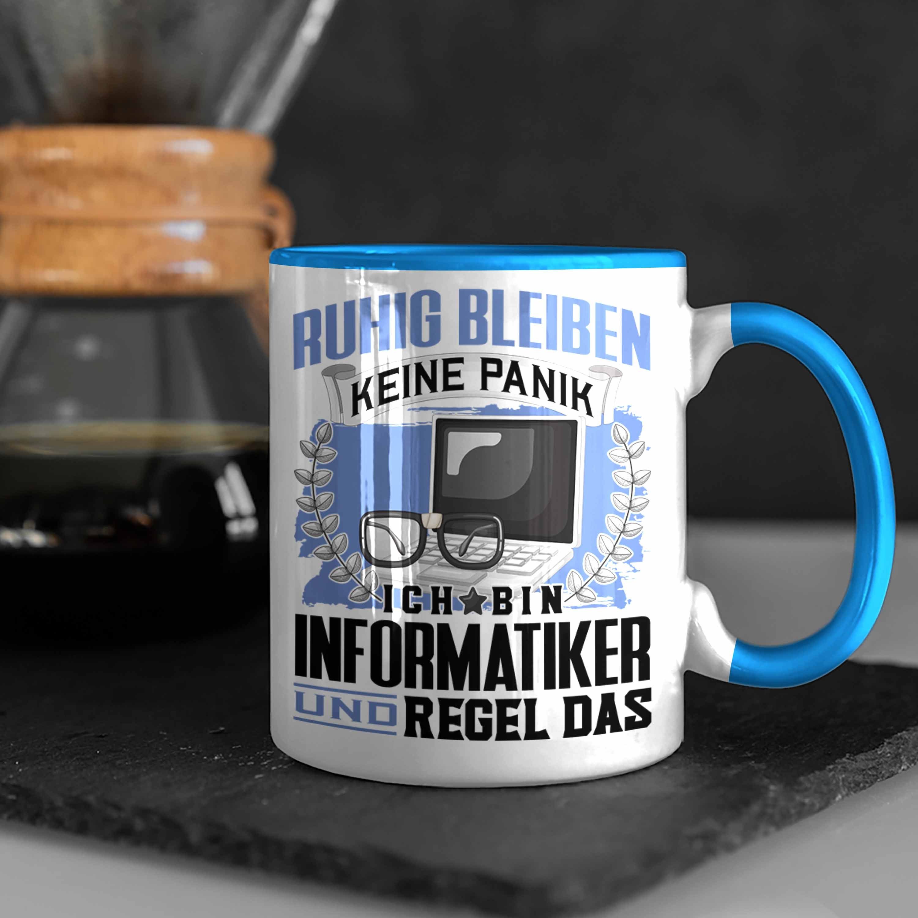 Tasse Informatiker Männer Trendation Ruhig Lustiger Trendation Spruch Tasse Geschenk Blau -