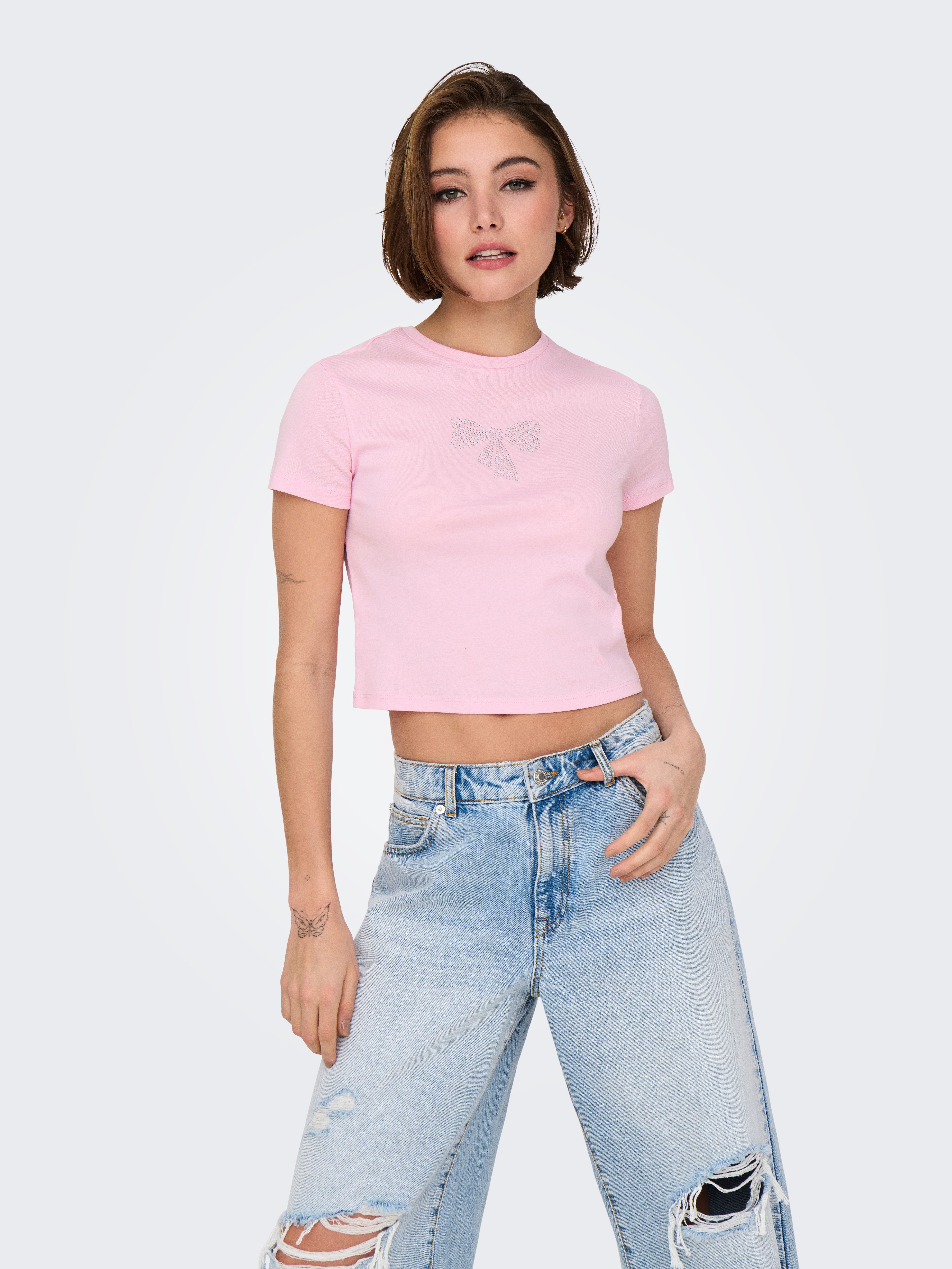 ONLY Kurzarmshirt ONLKIRA S/S BLING O-NECK günstig online kaufen