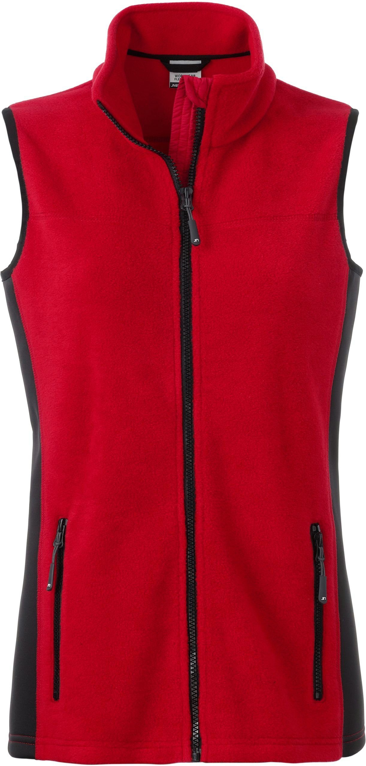 James & Nicholson Fleeceweste RED/BLACK Gilet FaS50855 Weste Fleece Workwear