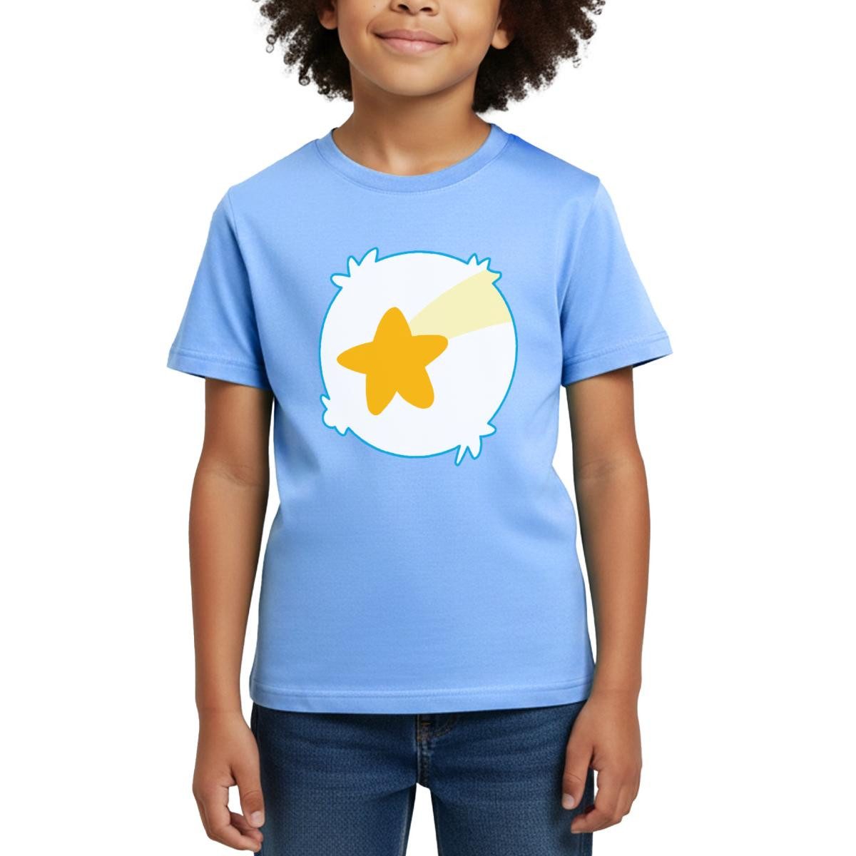 Spreadshirt T-Shirt Bärchi Glücksbär Wunsch Stern Hellblau Karneval Kinder T-Shirt (1-tlg)